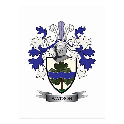 Watson Family Crest Coat of Arms Postcard | Zazzle.com