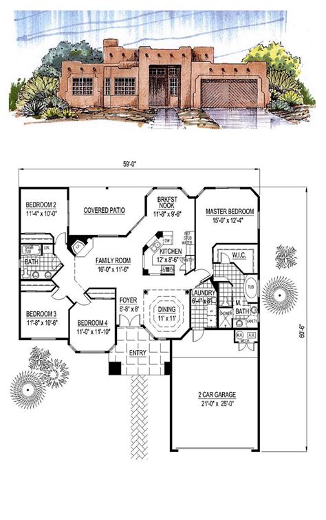 Santa Fe Style House Plans - House Plans