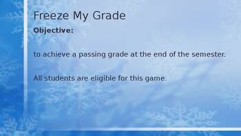 Freeze My Grade Game by The High School English Classroom | TPT