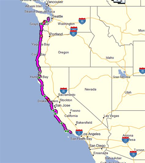 US Route 101 Map For Road Trip, Highway 101, 42% OFF