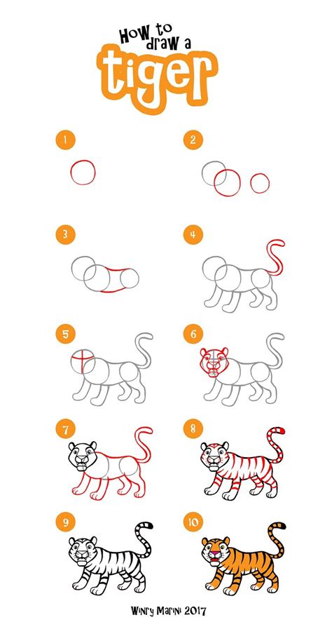 Tiger Drawing Easy Step By Step | DRAW IT OUT