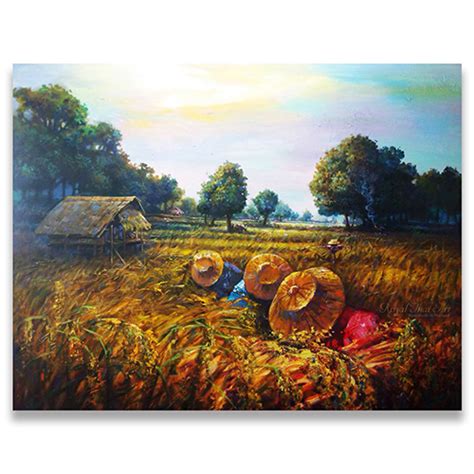 Planting Rice Painting by Thai Artist Painters l Royal Thai Art