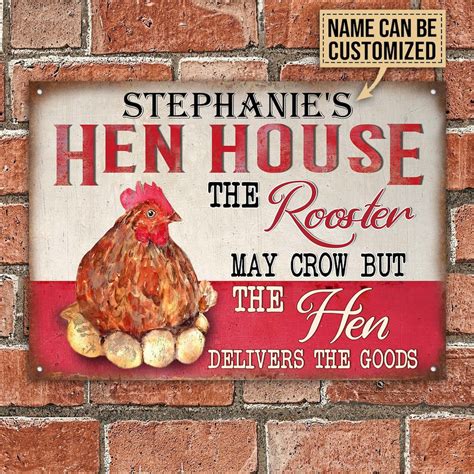 Personalized Hen House Classic Metal Sign The Hen Delivers | Etsy