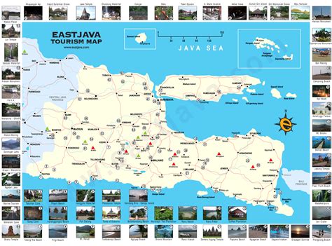 Map of East Java - Peta Jawa Timur - East Java Tourism Map