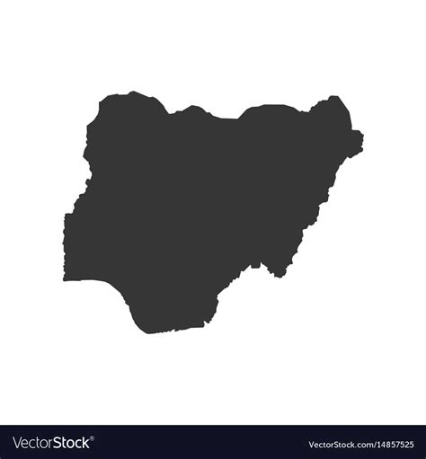 Nigeria map silhouette Royalty Free Vector Image