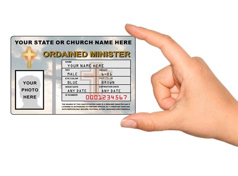 Ordained Minister ID Card - Custom with Your Photo and Information - Church Identification- Buy ...