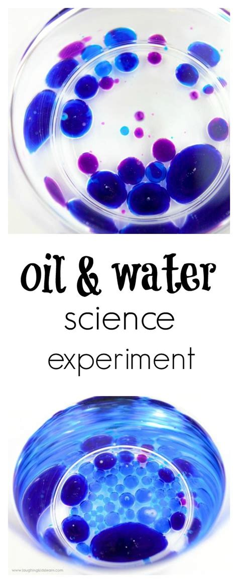 Mixing oil and water science experiment for kids - Laughing Kids Learn