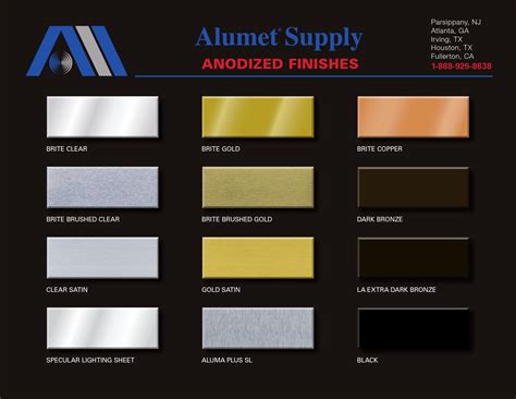 Alumet Anodized Finishes Color Chart by Alice Buchman Creative Design, Inc. - Issuu