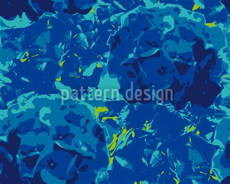 Hortensia Blue Seamless Vector Pattern Design