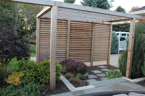 Louvered Garden Privacy Wall | Privacy walls, Diy pergola, Pergola patio