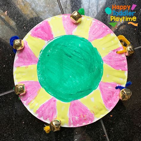 DIY Tambourine Craft for Kids - Happy Toddler Playtime