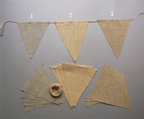 DIY Blank Triangle Burlap Flag Banner Bunting Hessian Wedding | Etsy