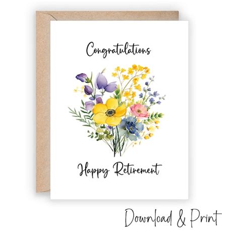 Printable Retirement Card - Etsy