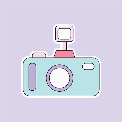 a camera isolated on soft purple background 14445259 Vector Art at Vecteezy