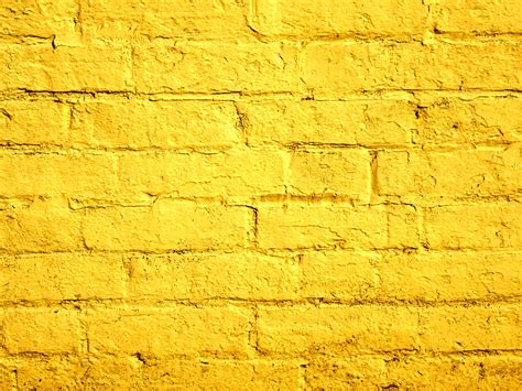 Yellow Painted Brick Wall Free Stock Photo - Public Domain Pictures
