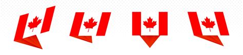 Flag of Canada in modern abstract design, flag set. 10693364 Vector Art ...