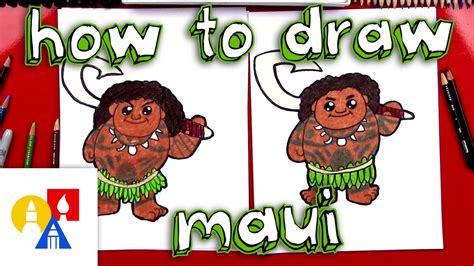 How To Draw Cartoon Maui From Moana - YouTube