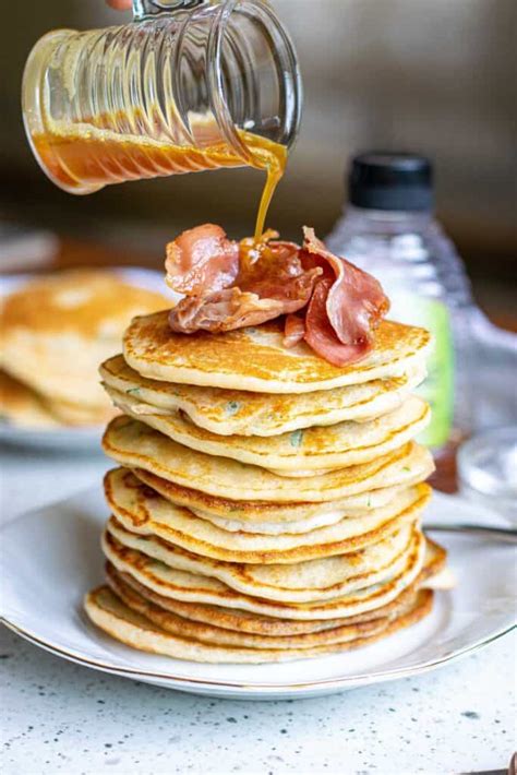 Bacon Pancakes with Bacon Brown Butter Topping • Pancake Recipes