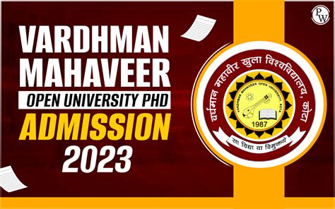 Vardhman Mahaveer Open University PhD Admission 2023, Apply Online