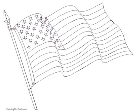 American Flag Coloring Page for the Love of the Country