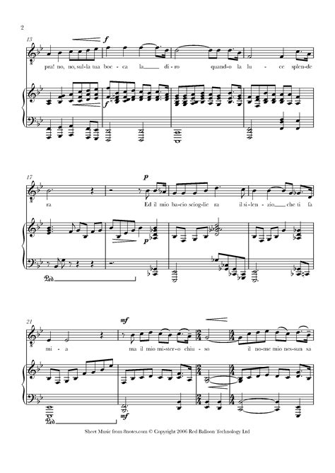 Puccini - Nessun Dorma from Turandot Sheet music for Voice - 8notes.com