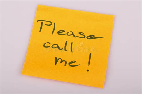 Please Call Me Note On Orange Sticker Note On White Stock Photo - Image ...