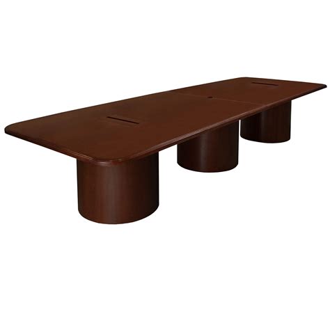 12 Foot Conference Table With Grommets, Mahogany | National Office Interiors and Liquidators