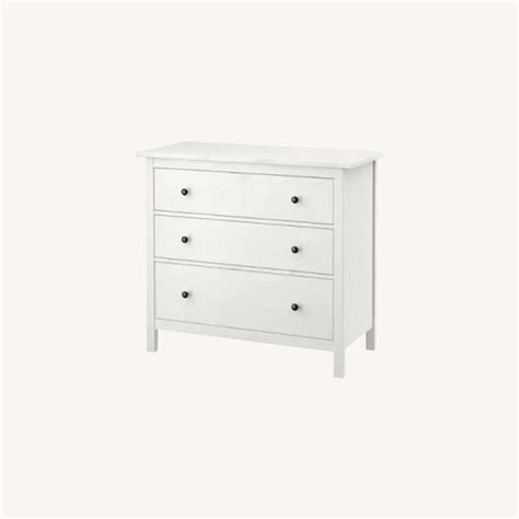 White IKEA 3 Drawer Dresser - AptDeco