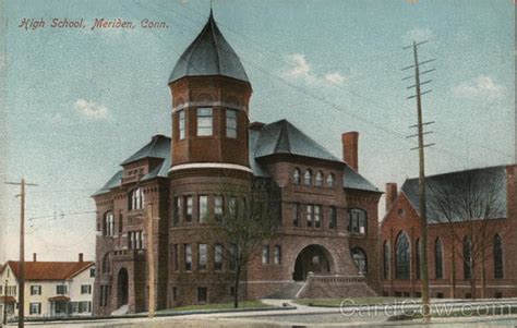 High School Meriden, CT Postcard