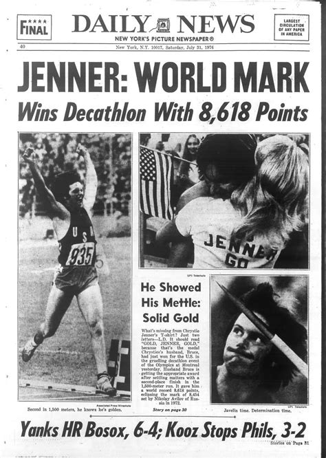 Bruce Jenner crushes world record, wins decathlon gold in 1976 Olympics ...