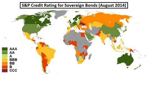 Credit Rating of Sovereign Bonds [1154x676] : MapPorn