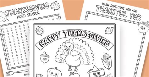 Free Thanksgiving Printables for the Kids Table | Sunny Day Family