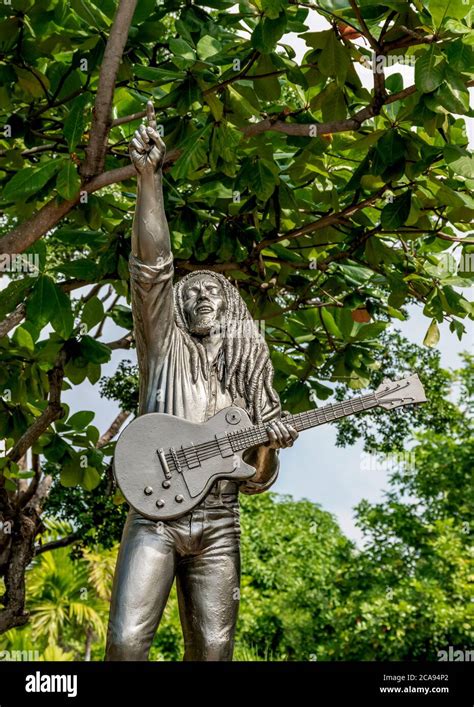 Bob Marley Statue in front of the Bob Marley Museum, 56 Hope Road, Kingston, Saint Andrew Parish ...