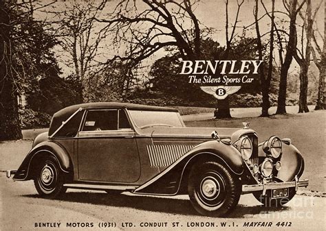 1940s Uk Bentley Sports Cars Drawing by The Advertising Archives