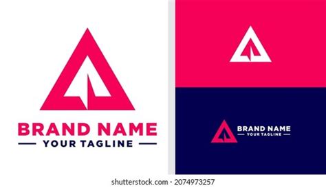 Rocket Logo Negative Space Triangle Editable Stock Vector (Royalty Free ...