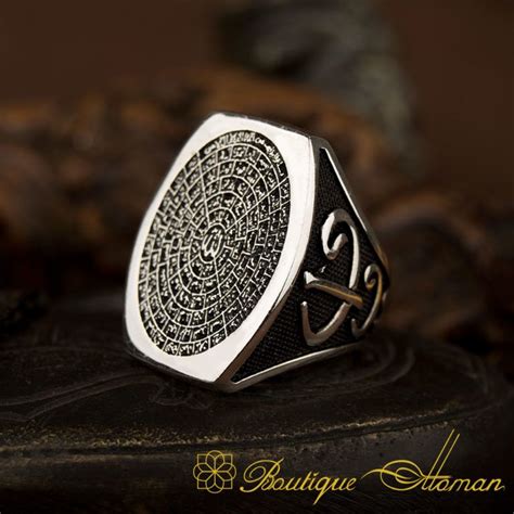 Asma Ul Husna Silver Islamic Ring | Boutique Ottoman Exclusive | Mens silver rings, Silver ...