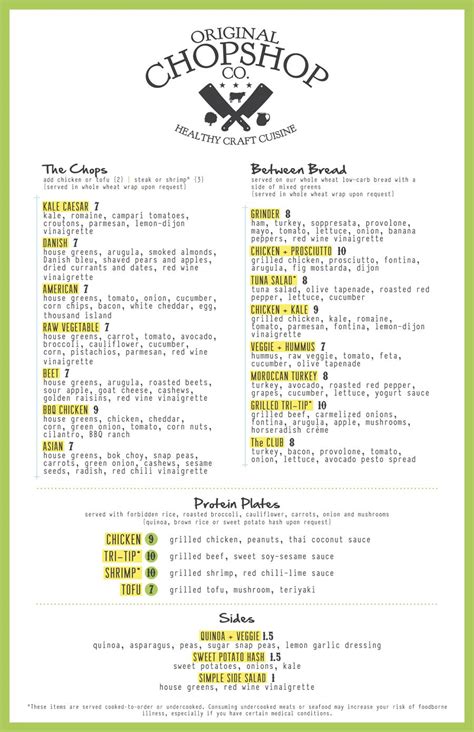 Original ChopShop - Healthy Breakfast Lunch Dinner Menus | Breakfast ...