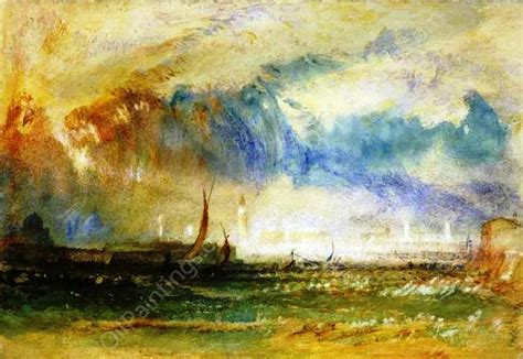 Venice, Storm at Sunset, Joseph Mallord William Turner - Oil Paintings