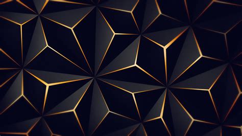 Triangle Solid Black Gold 4K HD Abstract Wallpapers | HD Wallpapers | ID #50628