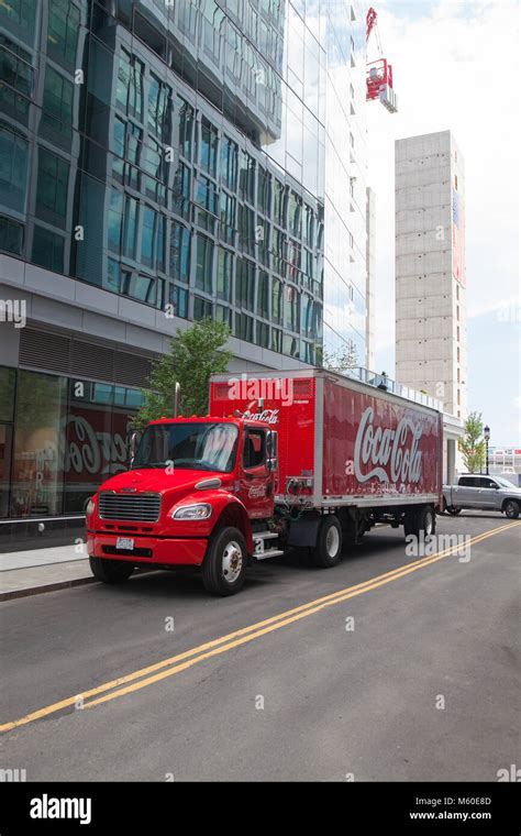 Boston, Massachusetts, USA - July 15,2016: Typical Coca Cola red truck ...