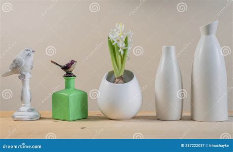 Spring Scandinavian Cozy Home Decor: White Vases, White Hyacinth and ...