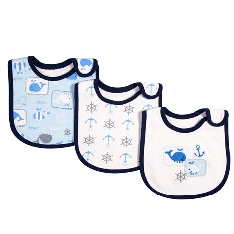 3 Pack Adorable Baby Bibs 100% Organic Cotton Drooling Teething Feeding ...