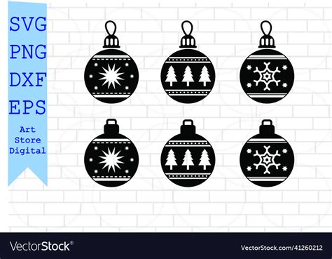 Christmas ball svg Royalty Free Vector Image - VectorStock