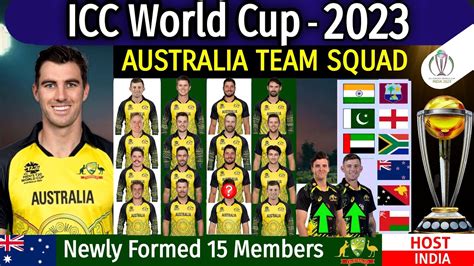 ICC World Cup 2023 - Australia Team Squad | Australia Team World Cup Cricket 2023 |WC 2023 ...