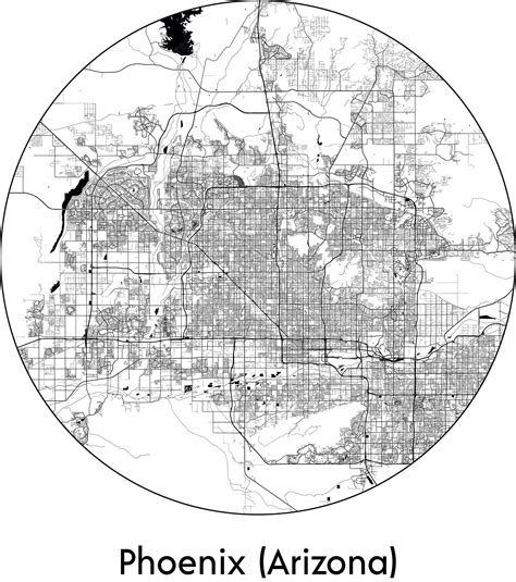 Premium Vector | City map north america united states phoenix arizona ...