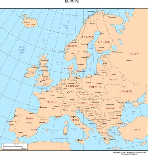 Map Of Europe With Major Cities | Zip Code Map