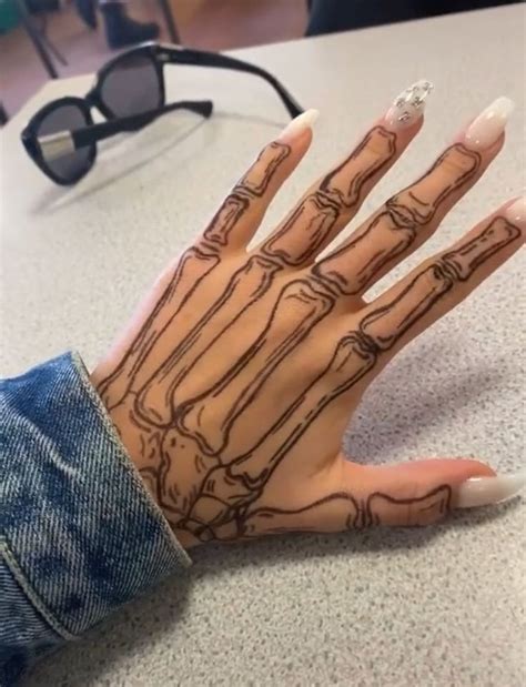 bone tattoo | Skeleton hand tattoo, Sharpie tattoos, Hand tattoos