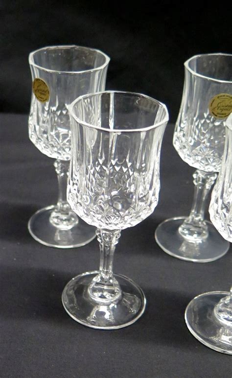 Qty 8 Cristal d'Arques (France) Genuine Lead Crystal Stemmed Wine ...