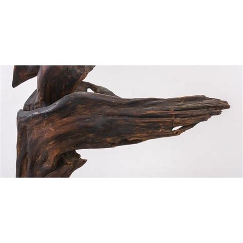 Modern Abstract Carved Redwood Sculpture | Chairish