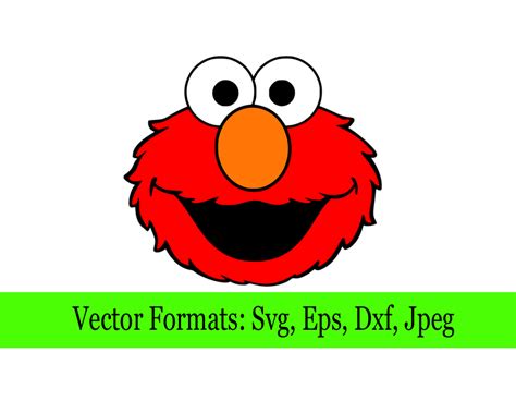 Elmo head SVG – Vector Design in, Svg, Eps, Dxf, and Jpeg Format for Cricut and Silhouette ...